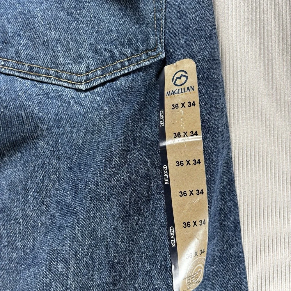 NWT Magellan Outdoors  Men's Denim Jeans 36x34 Med Wash Straight Leg - Picture 7 of 10